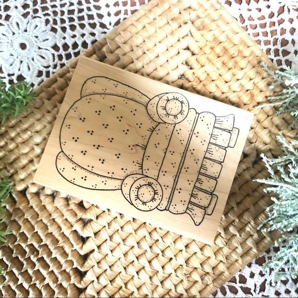 Set of 2 Vintage 1990s Wood Rubber Scrapbook Stamp Handcrafted Teddy Bear - Picture 3 of 16